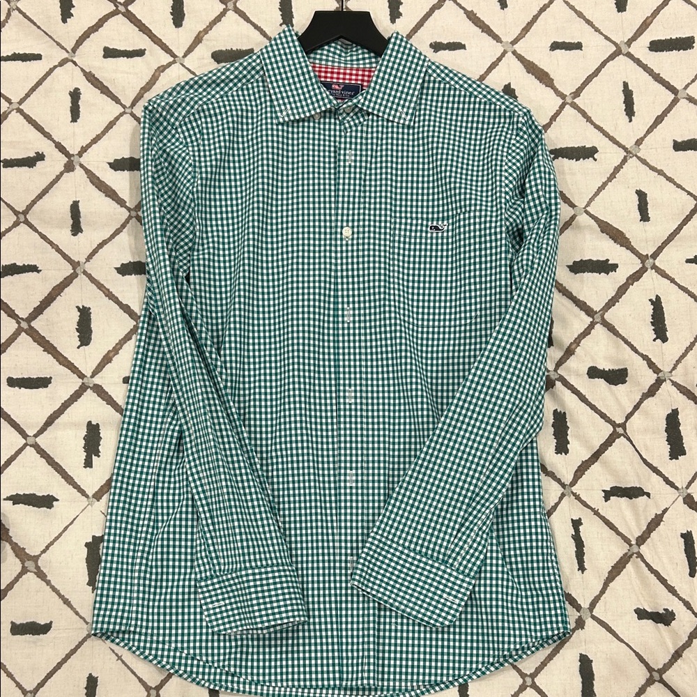 Vineyard Vines Green Checkered Men's Shirt
